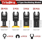 Oscillating Tool Blade Multitool Blades - TrivdPro 50pcs Multi Tool Blades Kits Oscillating Saw Blades for Metal Wood Plastic, Oscillator Blades for Multi Tool Fits Dewalt Milwaukee Ryobi Fein Bosch