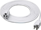 Clear Power 12 ft Indoor/Outdoor Extension Cord 16/3 SJTW, White, Water & Weather Resistant, Flame Retardant, 3 Prong Grounded Plug, CP10205