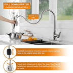 Touch Kitchen Faucet,KEER Smart Kitchen Sink Faucet with Pull Down Sprayer, Touch on Activated Kitchen Bar Sink Faucet Brushed Nickel, Stainless Steel
