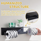 APLusee Matte Black Double Toilet Paper Holder with Shelf, 304 Stainless Steel Bathroom Tissue Roll Holder, Commercial Paper Dispenser Wall Mounted