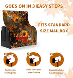 Fall Pumpkin Mailbox Covers Magnetic Standard Size 21x18 Inch Autumn Maple Leaves Birds Mail Box Cover Seasonal Farmhouse Post Letter Box Wraps for Outdoor Garden Decor