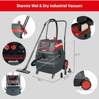 Starmix 1650 "Powerhouse XL 13.2 Gallons/50 L, High Performance Multi-Use Portable Dust Extractor - Wet/Dry - Auto Self-Clean Filter System - HEPA Certified, 103761