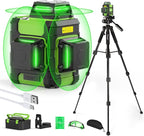 Huepar Laser Level 360° with Tall Tripod, Self Leveling Rechargeable Lazer Leveler for Construction and Picture Hanging, Nivel Laser with Pluse Mode for Outdoor, Hard Carry Case, 50" Tripod, Glasses