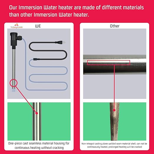240V 3500W Immersion Water Heater for Pool & Hot Tub – Portable Electric Submersible Heater with Auto Shut-Off, and WiFi Timer for Swimming pool, Bathtub, Above Ground Pool and Inground pool