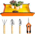 Josteve Plant Repotting Mat, 5Pcs Succulent Tools Mini Garden Small Gardening Tools Indoor, Pruning Shear Gardening Scissor, Hand kit for Bonsai, Cactus, Fairy, Houseplant Transplanting, Seedling