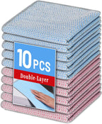10PCS Non-Scratch Multipurpose Steel Wire Dishcloths - Reusable Quick-Dry Odor-Free Scrub Cloths for Dishes, Kitchen Cleaning Cloths for Cookware, Sinks, Stove Tops(9.84X9.84)