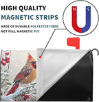 Kawani Winter Mailbox Cover Christmas Birds Holly Berry Branches Snow Mailbox Covers Magnetic Standard Size 21x18 Inch Winter Xmas Holiday Post Letter Box Cover for Garden Yard Decor