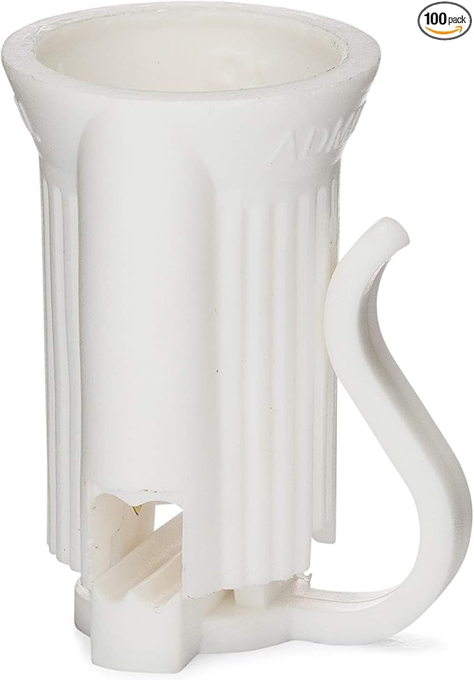 Holiday Lighting Outlet SPT-1 C7 Replacement Socket - 100 Pack, White, Easy to Install, Durable, Indoor & Outdoor Christmas Light Socket