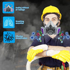 Respirator Mask with 7093 Filters - Half Face Gas Mask, for Chemicals, Dust, Smoke, Asbestos, Silica Particulates, Welding, Grinding, Sanding, Mold, Construction, Polishing Spray (5 in 1)