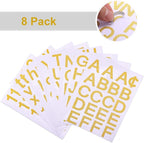 Outus 8 Sheets Vinyl Letter Stickers Self Adhesive Mailbox Numbers Alphabet Stickers Stick on Letters for Christmas Stockings Scrapbook Bulletin Board School Business(1 Inch,Glitter Gold)