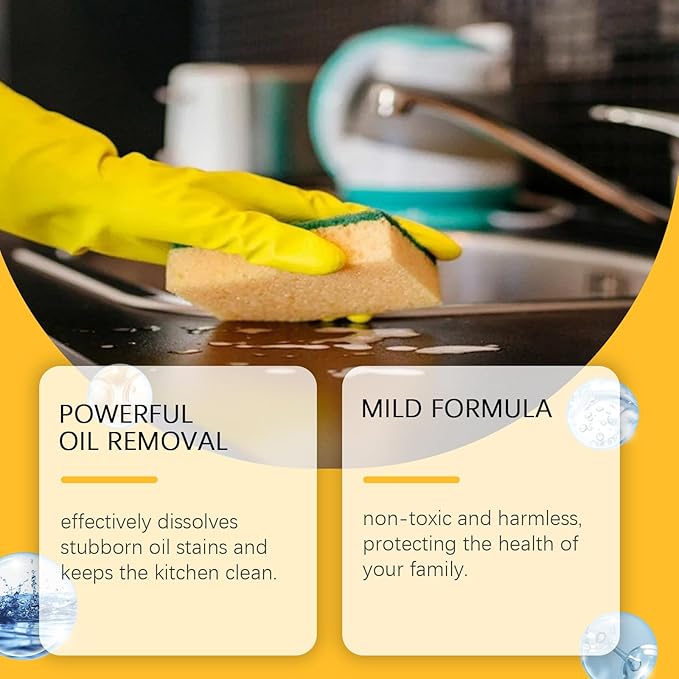 Greasy Dirt Clean Spray, Degreaser Cleaner Heavy Duty, Kitchen Cleaner, All Purpose Stain Removal Cleaners, Oven And Grill Cleaners Clean Up Kitchen Oil Stains (2, pc-100ml)