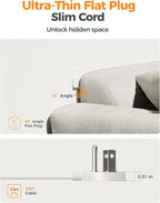 Flat Plug Extension Cord 25 ft, TESSAN Surge Protector Power Strip with 4 AC Outlets 1 USB C and 2 USB A Ports, 900 Joules Protection, Multiple Wall Outlet Extender for Home Office Dorm Essentials