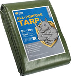GUARD SHIELD Heavy Duty Tarp 8x10 Feet Green Multi Purpose Thick Waterproof Poly Tarp Cover 10mil