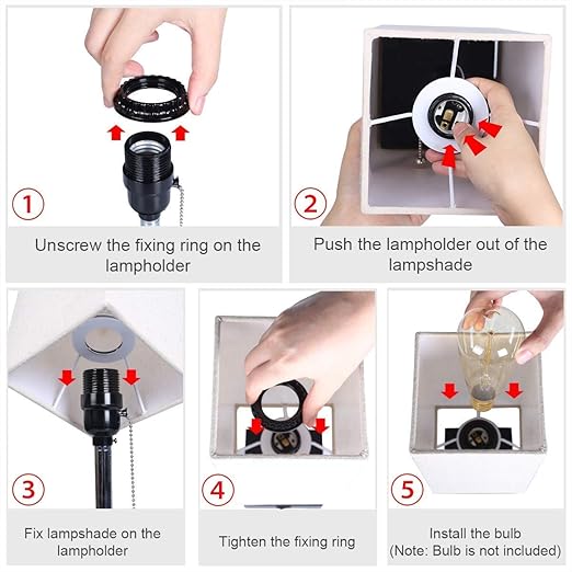 6 Pack Lamp Socket Replacement, Phenolic Medium Base Light Socket, E26 Screw Bulbs Edison Retro Pendant Lamp Holder, Lampshade Ring, 1/8 IP Thread Cap (Just Lamp Socket Rings)