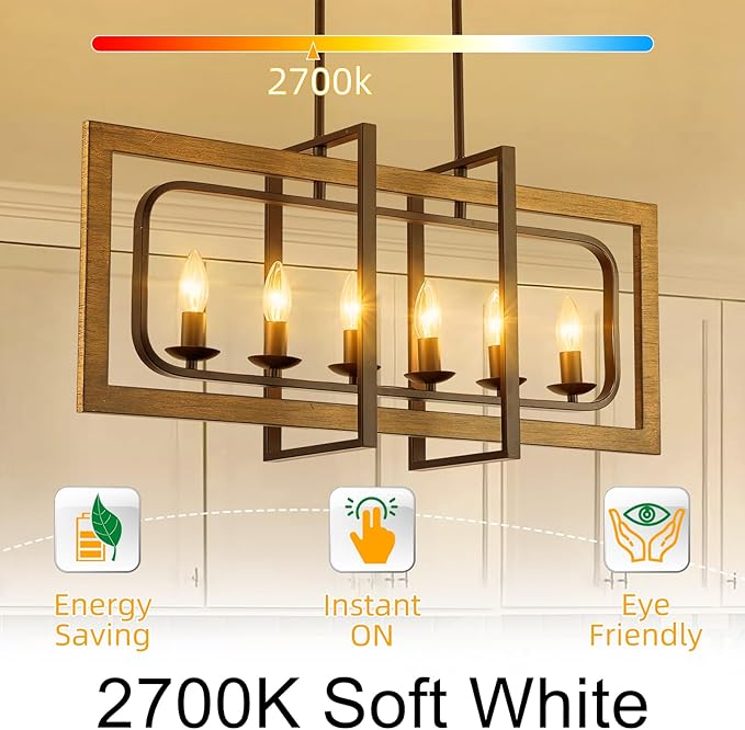 LED Candelabra Light Bulbs 40 watt Equivalent, Dimmable E12 LED Bulb, 2700K Soft White B10 Candle Bulb, Chandelier Light Bulbs, 90+CRI, 400LM, Cear Glass, 6 Pack