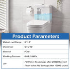 4 Pieces Adjustable Toilet Fill Valve Replacement Kit with Gloves, Quiet Toilet Flush Valve for Tank and Bowl, Universal Toilet Valve Replacement Set (8–13 in, G15/16")