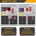 Generator Interlock Kit for Eaton Cutler Hammer Generator BR Series 150 or 200 Amp Panel, 1 1/4-1 7/16 inches Spacing Between Main and Branch Breaker