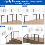 36" Expandable 20-24FT Black T304 Cable Railing Post Kit, Complete Cable Railing System with 6 Level Posts & 259ft 1/8" Wire Rope(No Handrail), Adjustable Length Easy DIY for Decks/Porch