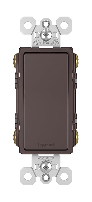 Legrand radiant TM874DBCC6 15 Amp Rocker Wall Switch, 4-Way Decorator Light Switches, Dark Bronze (1 Count)