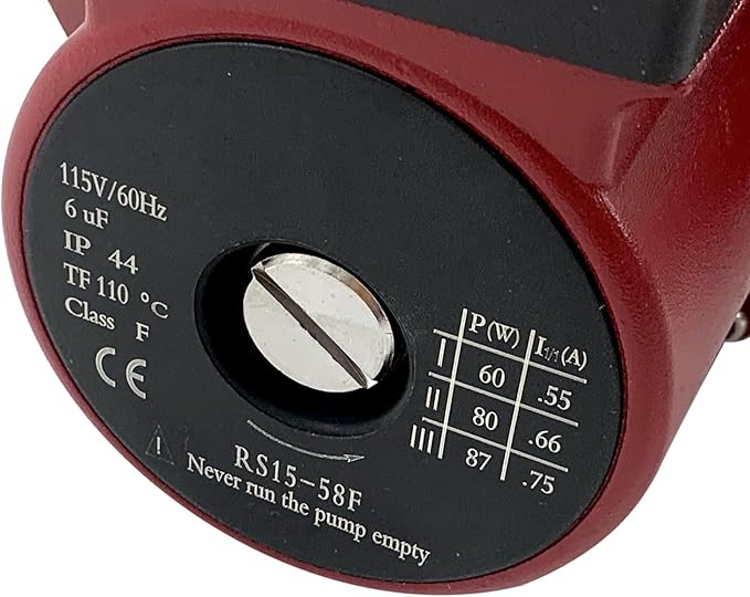 UPS15-58FRC 59896343 Three-Speed Circulator Pump 115V, 1/25HP, Hot Water Circulator, radiant heating, hydronic heating, fan coil heating, solar and other system types, Compatible with Grund-fos