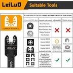LEILUO 20 Pcs Titanium Multitool Blades Kit Extra-Long & Wide Oscillating Saw Blades with Storage Bag Universal Oscillating Tool Accessories for Wood Nails Drywall Fits DeWalt Makita and More