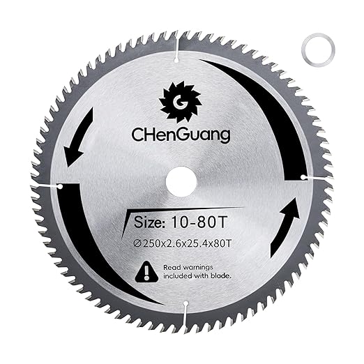 10 Inch 80 Tooth Miter/Tungsten Carbide Tipped Blade High-Performance Professioal Saw Blade for Cutting Wood