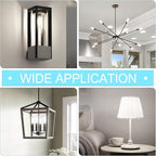 Tubular LED Edison Bulb Dimmable 4000K Neutral White, 6W, 60 watt Equivalent, E26 LED Light Bulbs, T10 Edison Bulbs for Chandeliers, Ceiling Fan, 90+CRI 600LM, 6 Pack