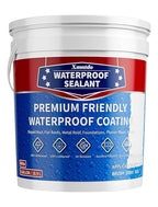 Polyurethane Waterproof Coating 5 Gallon White, Large Capacity for Large Area Cracks & Leaks Repair Coating for Pools, Roofs, Decks, Walls, Durable Water-Based Polyurethane Waterproof Sealant