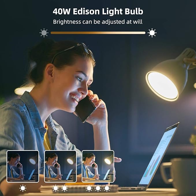 LUXON 6 Pack T45 Edison Bulbs, 40 Watt Antique Vintage E26 Base Dimmable Amber Glass Incandescent Light Bulbs, Warm White 120V Lamp for Home Light Fixtures Decoration, Warll Sconce