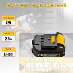 12V DCB120 2.0Ah Battery Replacement for DeWalt 12v Max Battery DCB120 DCB121 DCB123 DCB122 DCB124 DCB125 DCB127,Compatible with DeWalt 12V power Tools , Lightweight Lithium UL Certified (1-Pack)