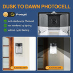 30W LED Wall Pack Light with Photocell 2Pack, 3CCT 4000/5000/6500K, 15/20/25/30W Selectable, LED Wall Lights Porch Lights Outdoor Security Lighting for House Garage Yard Garden, 100-277VAC, ETL Listed