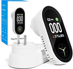 Carbon Monoxide Detectors, Plug in Wall, 3-in-1, with Large Display Screen,for CO Unit,Temp Value,Hum Value,4 Color Alert lcons, Adjustable Brightness Design
