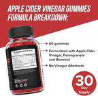 Apple Cider Vinegar Gummies - 1000mg - Formulated to Support Normal Energy Levels & Gut Health - Supports Digestion, Detox & Cleansing - ACV Gummies W/VIT B12, Beetroot (120 Gummies)