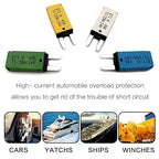 Auto Reset 25A 14V DC Mini Blade Fuse Kit 10-Piece Circuit Breaker Assortment for Car Truck RV ATM E71 T1 Compatible Heavy Duty Self-Resetting Protection