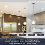 LUXRITE 5/6 Inch Retrofit LED Recessed Lighting, 17W=90W, 1500LM, 5CCT Color Selectable 2700K | 3000K | 3500K | 4000K | 5000K, Dimmable Can Light, CRI 90, Wet Rated, Energy Star, Baffle Trim (6 Pack)