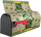 Kawani St Patrick's Day Mailbox Cover - Magnetic Lucky Clover Green Shamrock Post Box Cover Wraps - Standard Size 25.5 x 21 Inch