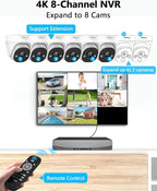 (4K HD & 130° Ultra Wide-Angle) 2-Way Audio 8MP Wired, 6Pcs Dome PoE IP Cameras for Home Security Outdoor Camera System Surveillance Video Indoor, Smart PIR Detection
