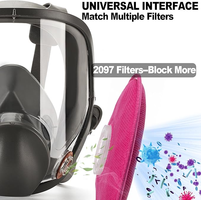 RANKSING Reusable Respirator Full Gas Mask Full 6800 with Filters for Dust, Asbestos, Chemicals while Painting, Spraying