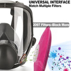 RANKSING Reusable Respirator Full Gas Mask Full 6800 with Filters for Dust, Asbestos, Chemicals while Painting, Spraying