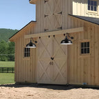 Outdoor Gooseneck Barn Light,16 Inch Dome Outdoor Wall Sconce Farmhouse Exterior Wall Mount Light Vintage Wall Lighting Fixture Industrial Black Wall Lantern for Porch, Entryway, Garage, 1 Pack