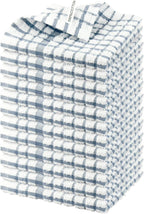 Nialnant 12PCS Kitchen Towels and Dishcloths Sets,100% Cotton Soft Absorbent Quick Drying Dish Towels for Kitchen,Washing Dishes-Little Blue Plaid,12 x 12 in