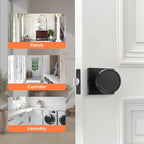 Haidms Black Passage Door Knobs Interior, Heavy Duty Round No Key Matte Black Closet Door Knobs for Hall Closet, Passage Door Knob Hallway (5 Pack)