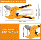 DOMINOX 1-5/8 Inch O.D. Ratchet-type PVC Pipe Cutter, Apply to PEX, PVC and PPR plastic hoses and Plumbing Pipe, Suitable for Home Working and Plumber