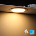 TORCHSTAR 5CCT 6 Inch Slim LED Recessed Lighting with Junction Box, CRI90 Dimmable 12W Ultra-Thin LED Recessed Light, 2700K-5000K Selectable, 1000LM Downlight, ETL & Energy Star, Pack of 6