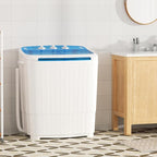 Superday Portable Washing Machine, 17.6lbs Small Washing Machine and Spin Dryer Combo, Mini Twin Tub Laundry Machine for Camping, Apartments, Dorms, College Rooms, RV, Delicates, Blue