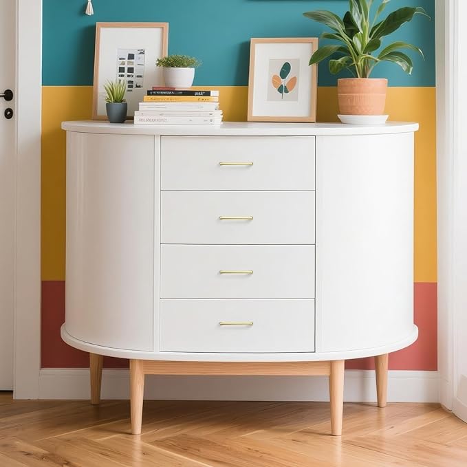 10 Pack 3.75 Inch(96mm) Hole Center Modern Brushed Gold Cabinet Pull Handle Timeless Vanity Drawer Pull Handle Classic Cabinet Hardware for Kitchen Dresser Bathroom, Screws Included, B-Gold(3.75x10)