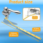 Boltigen Front Mount Toilet Handle, Toilet Trip Lever Handle Replacement with Stainless Steel Flapper Chain, Chrome Finish Universal Toilet Tank Flush Handle Lever for Most Toilets