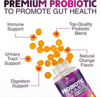 Probiotic Gummies for Digestive Health, Daily Probiotics for Women & Men, 5 Billion CFUs, Nature's Pro Biotics Gummy for Immune Support, Digestive Nutritional Supplements, Orange Flavor - 120 Gummies