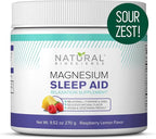 Magnesium Sleep Night Time Powder - Magnesium Citrate, Magnesium Glycinate with Melatonin, L-Theanine and GABA Sleep Aid, Natural Sleep Supplement, Vegan, Gluten-Free, Raspberry Lemon Flavor