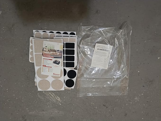 Yelanon Felt Furniture Pads for Hardwood Floors -216 Pcs Premium Felt Pads for Chair Legs, Floor Protectors for Furniture, Beige & Black